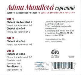 Adina Mandlová vzpomíná (3 CD) - mluvené slovo