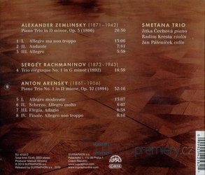 Smetanovo trio: Zemlinsky, Rachmaninov, Arensky: Klavírní tria (CD)