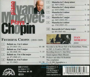 Ivan Moravec plays Chopin - Balady, Mazurky, Barkarola (CD)