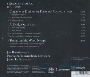 Jan Bartoš, Jakub Hrůša, Vítězlav Novák - Klavírní koncert, Toman a lesní panna (CD)