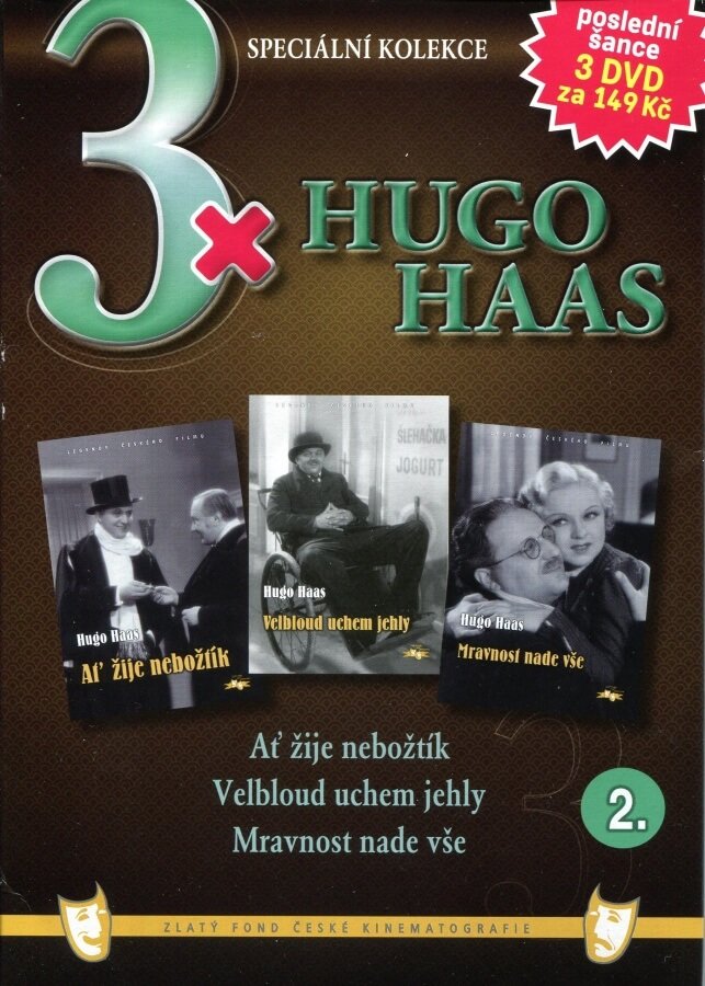 Levně 3xHugo Haas 2 (Ať žije nebožtík / Velbloud uchem jehly / Mravnost nade vše) - 3DVD