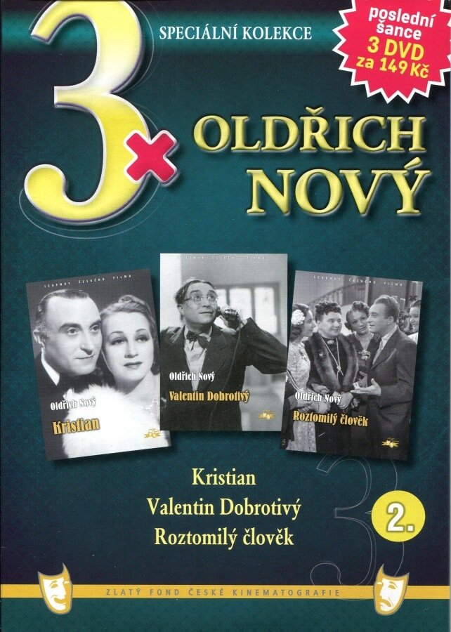 Levně 3xOldřich Nový 2 (Kristian / Valentin Dobrotivý / Roztomilý člověk) - 3DVD