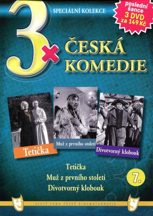 Levně 3xČeská komedie 7 (Tetička / Muž z prvního století / Divotvorný klobouk) - 3DVD