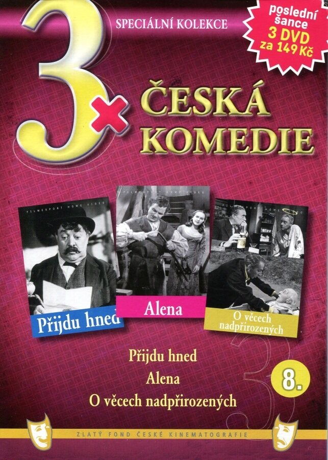 Levně 3xČeská komedie 8 (Přijdu hned / Alena / O věcech nadpřirozených) - 3DVD