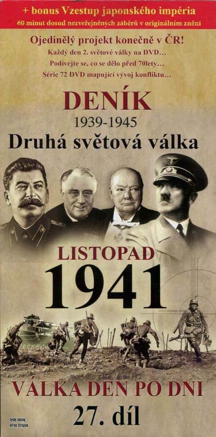 Levně Deník 2. světové války (27. díl) - listopad 1941 (DVD) (papírový obal)